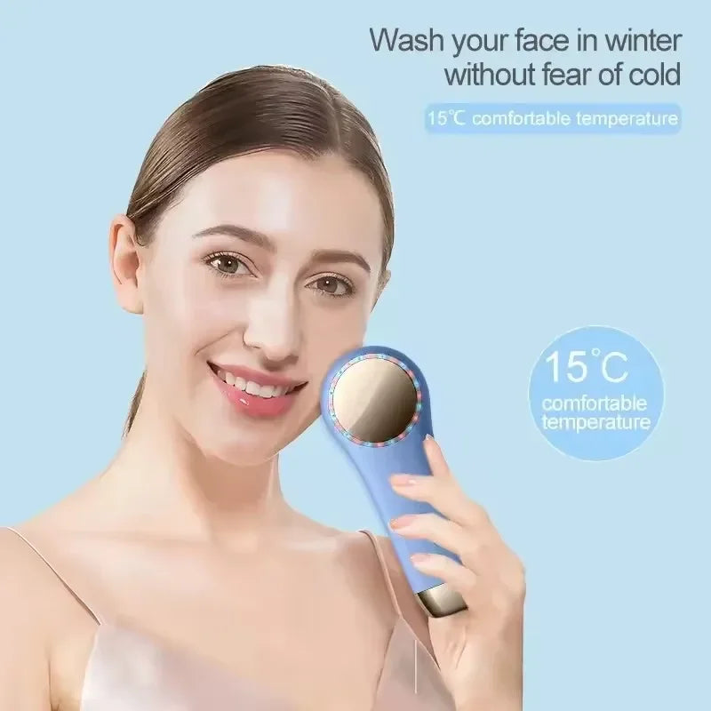 Electric Face Cleanser Facial Cleansing Brush Silicone Ultrasonic Vibration Deep Pores Blackhead Cleaning Washing Skin Massager