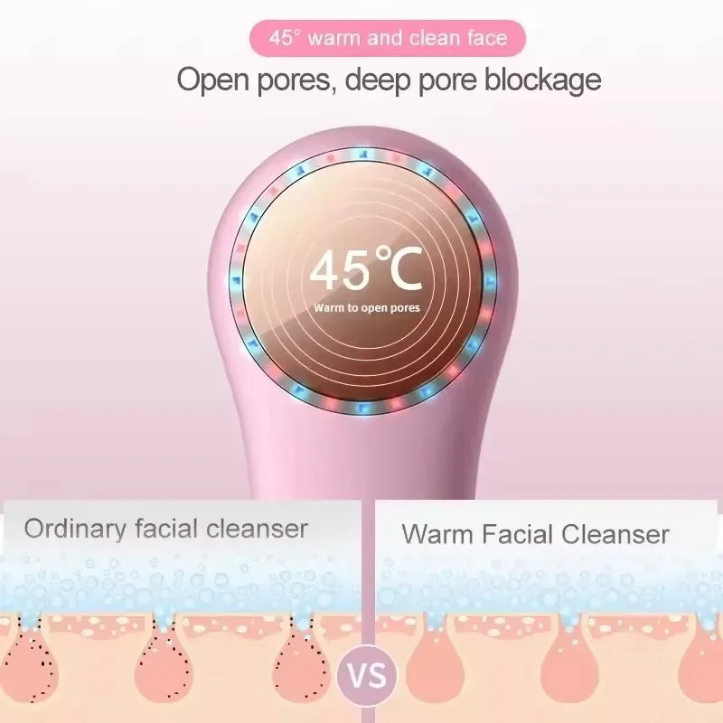 Electric Face Cleanser Facial Cleansing Brush Silicone Ultrasonic Vibration Deep Pores Blackhead Cleaning Washing Skin Massager