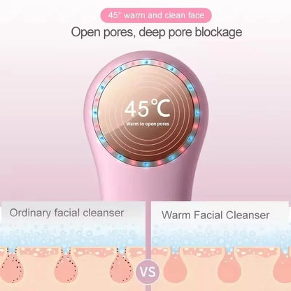 Electric Face Cleanser Facial Cleansing Brush Silicone Ultrasonic Vibration Deep Pores Blackhead Cleaning Washing Skin Massager