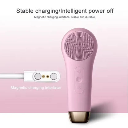 Electric Face Cleanser Facial Cleansing Brush Silicone Ultrasonic Vibration Deep Pores Blackhead Cleaning Washing Skin Massager